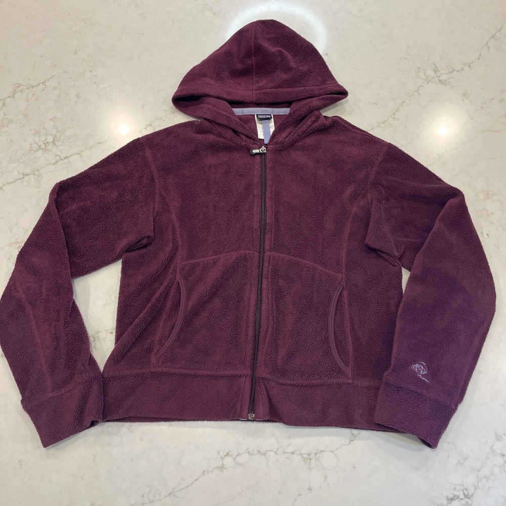 Patagonia VTG Rhythm Womens Medium Fleece Zip Up Hoodie Jacket Purple Pockets